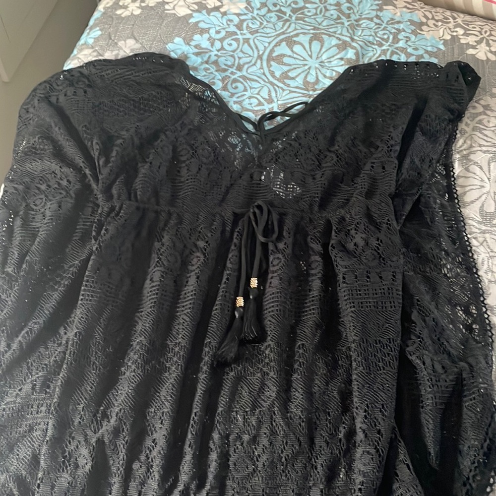 Black bathing suit cover up